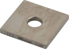 Mitutoyo - 0.107" Square Steel Gage Block - Accuracy Grade 0, Includes Certificate of Inspection - Top Tool & Supply