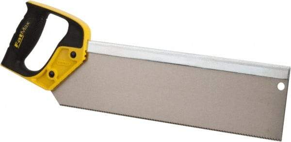 Stanley - 14" Hardened Steel Blade Back Saw - Plastic Handle, Closed Grip, 18" OAL - Top Tool & Supply