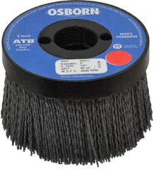 Osborn - 3" 80 Grit Silicon Carbide Crimped Disc Brush - Medium Grade, Plain Hole Connector, 1-1/2" Trim Length, 3/4" Shank Diam, 7/8" Arbor Hole - Top Tool & Supply