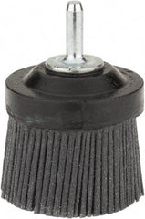 Osborn - 2" 80 Grit Silicon Carbide Crimped Disc Brush - Medium Grade, Quick Change Connector, 1-3/8" Trim Length, 1/4" Shank Diam - Top Tool & Supply