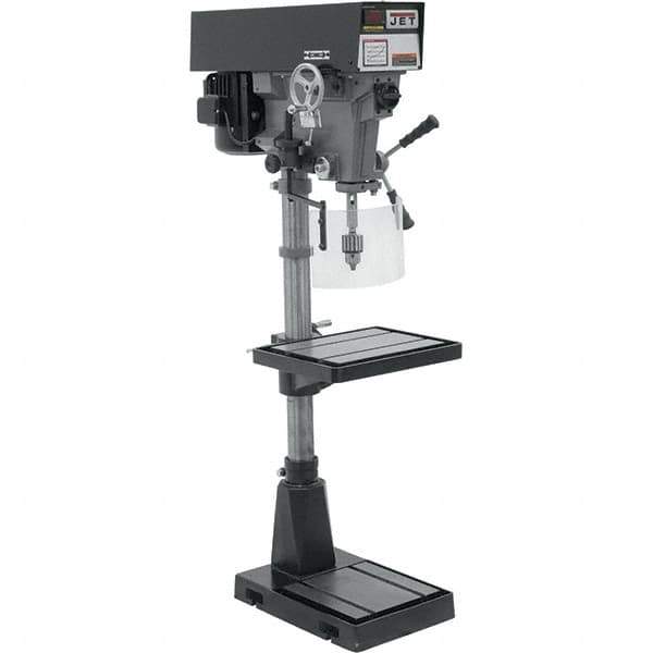 Jet - 15" Swing, Variable Speed Pulley Drill Press - Variable Speed, 1 hp, Three Phase - Top Tool & Supply