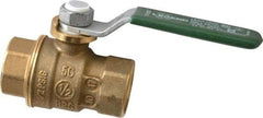 Legend Valve - 1/2" Pipe, Full Port, Brass Full Port Ball Valve - Bi-Directional, FNPT x FNPT Ends, Quarter Turn Handle, 600 WOG, 150 WSP - Top Tool & Supply