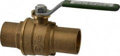 Legend Valve - 1" Pipe, Full Port, Brass Full Port Ball Valve - Bi-Directional, Sweat Ends, Quarter Turn Handle, 600 WOG, 150 WSP - Top Tool & Supply