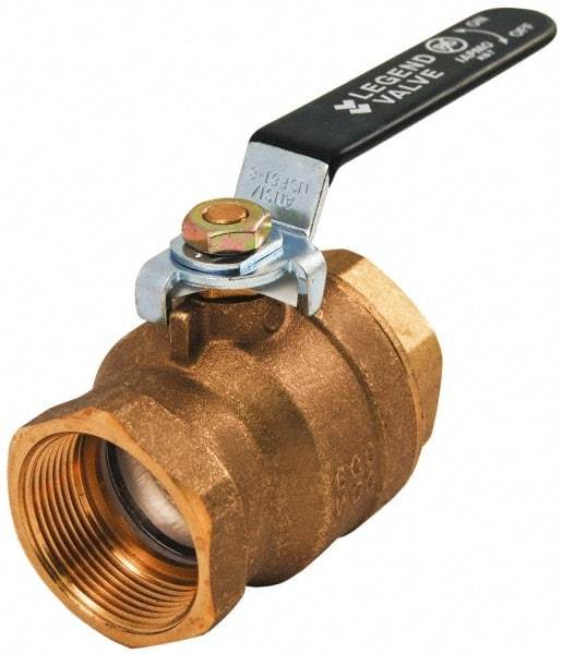 Legend Valve - 2-1/2" Pipe, Full Port, Lead Free Brass UL, CSA, FM, NSF Approved Ball Valve - 2 Piece, FIP x FIP Ends, Lever Handle, 400 WOG, 150 WSP - Top Tool & Supply