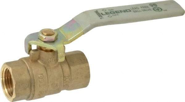 Legend Valve - 1/2" Pipe, Full Port, Brass Full Port Ball Valve - Bi-Directional, FNPT x FNPT Ends, Quarter Turn Handle, 600 WOG, 150 WSP - Top Tool & Supply