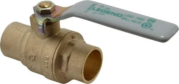 Legend Valve - 3/4" Pipe, Full Port, Brass Full Port Ball Valve - Bi-Directional, Sweat Ends, Quarter Turn Handle, 600 WOG, 150 WSP - Top Tool & Supply