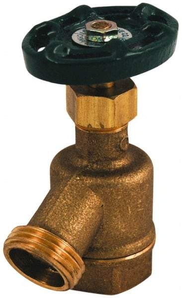 Legend Valve - 3/4" Pipe, 125 psi WOG Rating, Brass Bent Nose Garden Valve - Oval Handle, FNPT x MGHT End Connections, Use with Potable Water Applications - Top Tool & Supply