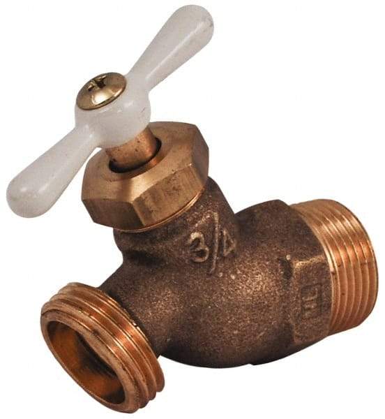 Legend Valve - 3/4" Pipe, 125 psi WOG Rating, Brass Hose Bibb, Stop Valve - T Handle, MNPT x MGHT End Connections, Use with Potable Water Applications - Top Tool & Supply