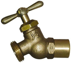 Legend Valve - 3/4" Pipe, 125 psi WOG Rating, Brass Hose Bibb, Stop Valve - T Handle, MGHT End Connections, Use with Potable Water Applications - Top Tool & Supply