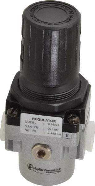 PRO-SOURCE - 3/8 NPT Port, 88 CFM, Aluminum Intermediate Regulator - 7 to 145 psi Range, 220 Max psi Supply Pressure, 1/8" Gauge Port Thread, 2.16" Wide x 5.31" High - Top Tool & Supply