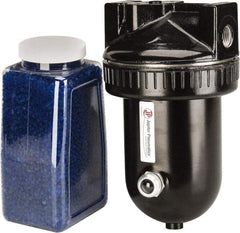 PRO-SOURCE - 15 CFM at 100 psi Inlet, In-line Desiccant Dryer - 1/2" NPT Inlet/Outlet x 4-7/8" Long x 4-7/8" Wide x 8-7/8" High - Top Tool & Supply