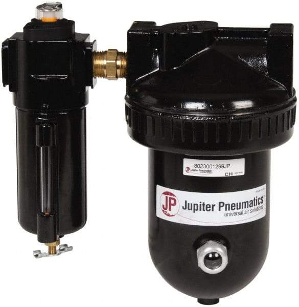 PRO-SOURCE - 15 CFM at 100 psi Inlet, 2 Stage Desiccant Dryer - 1/2" NPT Inlet/Outlet x 9" Long x 5-1/2" Wide x 9" High - Top Tool & Supply