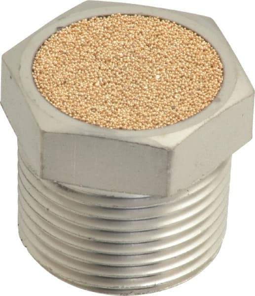 PRO-SOURCE - 3/4 Male NPT, 1-1/16" Hex, 1" OAL, Breather Vent - 150 Max psi, Bronze - Top Tool & Supply