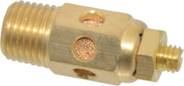 PRO-SOURCE - 1/4 Male NPT, 9/16" Hex, 1-9/16" OAL, Speed Control Muffler - 300 Max psi, 30 CFM, Brass - Top Tool & Supply