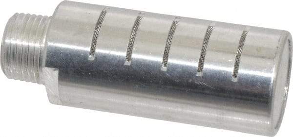 PRO-SOURCE - 1/2 Male NPT, 1" Hex, 3-1/4" OAL, Muffler - 300 Max psi, 60 CFM, Aluminum - Top Tool & Supply