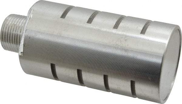 PRO-SOURCE - 3/4 Male NPT, 1-5/8" Hex, 4-5/8" OAL, Muffler - 300 Max psi, 70 CFM, Aluminum - Top Tool & Supply