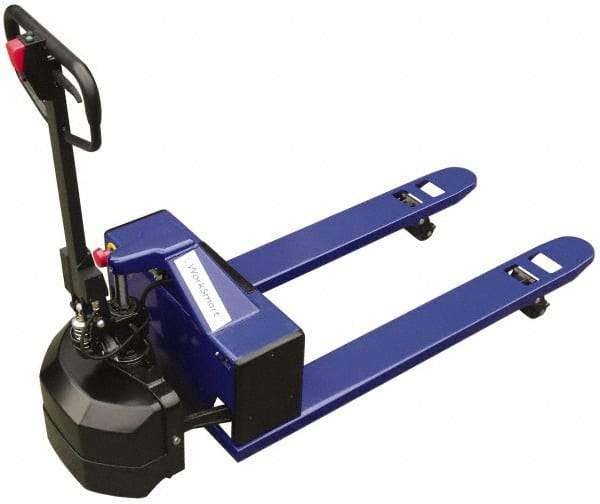 Value Collection - 2,200 Lb Capacity, 7-1/2" Lift Semi-Electric Pallet Truck - 3" Min Lift Height, 48" Fork Length x 27" Fork Width, 27" Overall Width - Top Tool & Supply