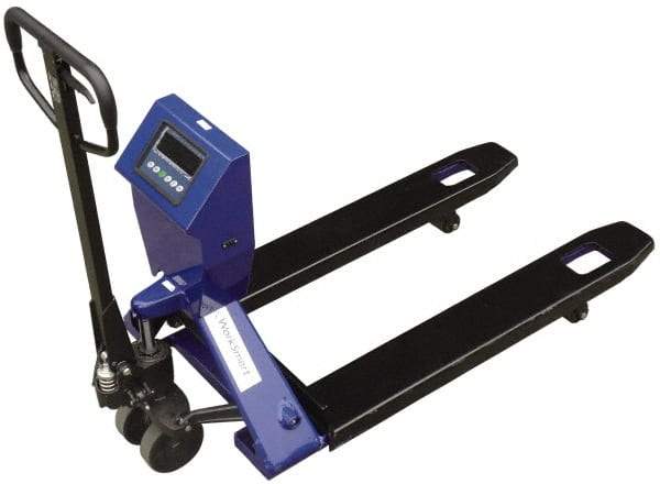 Value Collection - 4,400 Lb Capacity, 7" Lift Scale Pallet Truck - 3" Min Lift Height, 45-1/4" Fork Length x 27" Fork Width, 27-3/4" Overall Width - Top Tool & Supply