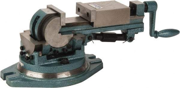 Gibraltar - 3" Jaw Width, 3-1/2" Jaw Opening Capacity, 3-Way Angle Swivel Machine Vise - Manual Operation, 1 Station, 16" Long x 6.3" High x 1-1/4" Deep, Cast Iron - Top Tool & Supply