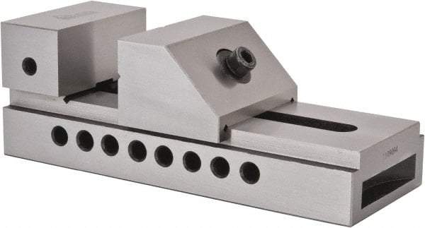 Gibraltar - 3" Jaw Width, 3-3/8" Jaw Opening Capacity, 4" Jaw Height, Toolmaker's Vise - Flat Jaw, 0.005" Parallelism, 0.005" Squareness, 7-1/2" OAL x 2.76" OAH - Top Tool & Supply