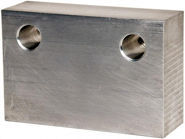 Gibraltar - 6" Wide x 4" High x 2" Thick, Flat/No Step Vise Jaw - Soft, Aluminum, Fixed Jaw, Compatible with 6" Vises - Top Tool & Supply