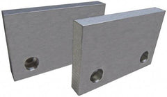 Gibraltar - 6" Wide x 3" High x 3/4" Thick, Flat/No Step Vise Jaw - Soft, Aluminum, Fixed Jaw, Compatible with 6" Vises - Top Tool & Supply