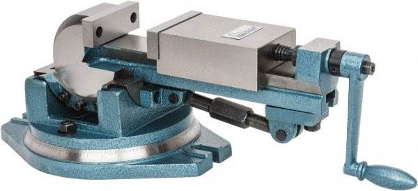 Gibraltar - 4" Jaw Width, 4-11/64" Jaw Opening Capacity, 3-Way Angle Swivel Machine Vise - Manual Operation, 1 Station, 20" Long x 7.28" High x 1-1/2" Deep, Cast Iron - Top Tool & Supply