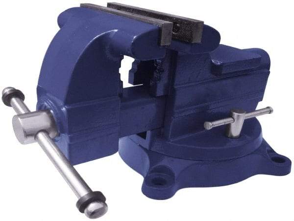 Gibraltar - 6" Jaw Width x 6" Jaw Opening Capacity, 4-3/16" Throat Depth, Bench & Pipe Combination Vise - 1/8 to 3" Pipe Capacity, Swivel Base, Bolt Down Attachment, Ductile Iron - Top Tool & Supply