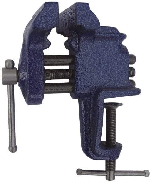 Gibraltar - 3" Jaw Width, 2-1/2" Opening Capacity, 2-5/8" Throat Depth, Cast Iron Stationary Bench Vise - Clamp-On Base Attachment - Top Tool & Supply