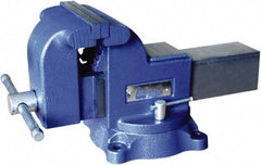 Gibraltar - 6" Jaw Width x 6-1/4" Jaw Opening Capacity, 3-1/2" Throat Depth, Bench & Pipe Combination Vise - 1-1/4 to 2-1/2" Pipe Capacity, Swivel Base, Bolt Down Attachment, Ductile Iron - Top Tool & Supply