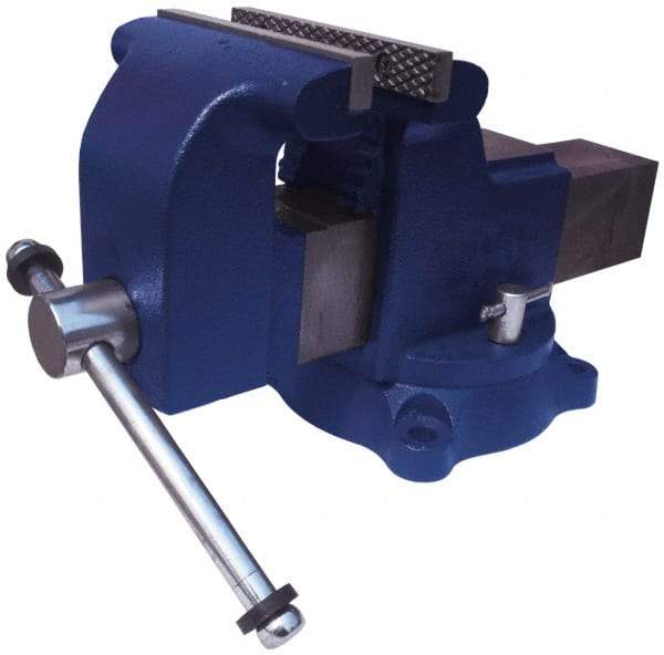 Gibraltar - 5" Jaw Width x 5" Jaw Opening Capacity, 3" Throat Depth, Bench & Pipe Combination Vise - 5/8 to 2-3/8" Pipe Capacity, Swivel Base, Bolt Down Attachment, Ductile Iron - Top Tool & Supply