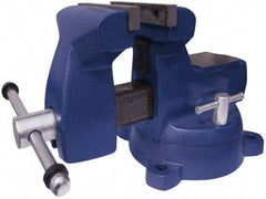 Gibraltar - 5" Jaw Width x 5-1/4" Jaw Opening Capacity, 3-3/4" Throat Depth, Bench & Pipe Combination Vise - 1/4 to 2-1/2" Pipe Capacity, Swivel Base, Bolt Down Attachment, Ductile Iron - Top Tool & Supply