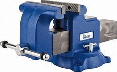 Gibraltar - 8" Jaw Width x 8" Jaw Opening Capacity, 4" Throat Depth, Bench & Pipe Combination Vise - 3/4 to 3" Pipe Capacity, Swivel Base, Bolt Down Attachment, Ductile Iron - Top Tool & Supply