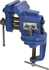 Gibraltar - 2-1/2" Jaw Width, 2-1/2" Opening Capacity, 1-5/8" Throat Depth, Cast Iron Swivel Bench Vise - Clamp-On Base Attachment - Top Tool & Supply