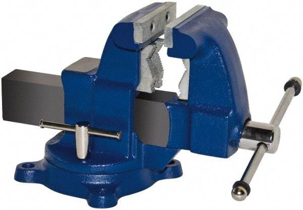 Gibraltar - 8-1/2" Jaw Width x 7-1/2" Jaw Opening Capacity, 6" Throat Depth, Bench & Pipe Combination Vise - 1/8 to 4-1/2" Pipe Capacity, Swivel Base, Bolt Down Attachment, Ductile Iron - Top Tool & Supply