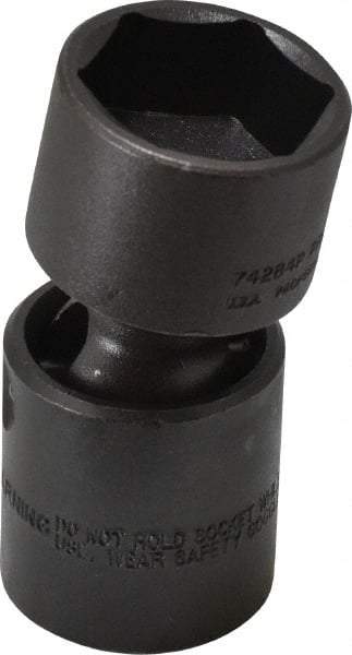 Proto - 1/2" Drive 1-1/16" Standard Universal Impact Socket - 6 Points, 3" OAL - Top Tool & Supply