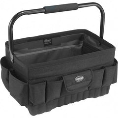 Bucket Boss - 20 Pocket Black Ballistic Polyester Tool Bag - 18" Wide x 12" Deep x 10" High - Top Tool & Supply