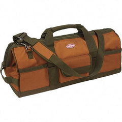 Bucket Boss - 16 Pocket Brown & Green Polyester Tool Bag - 24" Wide x 10" Deep x 10" High - Top Tool & Supply