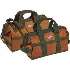 Bucket Boss - 12 Pocket Brown & Green Polyester Tool Bag - 12" Wide x 7" Deep x 9" High - Top Tool & Supply