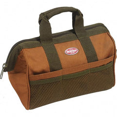 Bucket Boss - 6 Pocket Brown & Green Polyester Tool Bag - 13" Wide x 8" Deep x 10" High - Top Tool & Supply