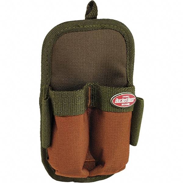 Bucket Boss - 2 Pocket General Purpose Holster - Polyester, Brown & Green - Top Tool & Supply