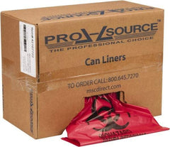 PRO-SOURCE - 45 Gal Capacity, Red, Hazardous Waste Bag - 1.3 mil Thick x 40" Wide x 47" High, Roll - Top Tool & Supply