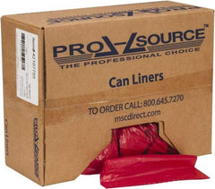 PRO-SOURCE - 32 Gal Capacity, Red, Hazardous Waste Bag - 1.3 mil Thick x 30" Wide x 43" High, Roll - Top Tool & Supply