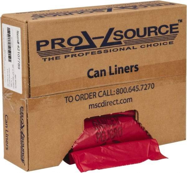 PRO-SOURCE - 30 Gal Capacity, Red, Hazardous Waste Bag - 1.3 mil Thick x 30" Wide x 37" High, Roll - Top Tool & Supply