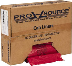 PRO-SOURCE - 30 Gal Capacity, Red, Hazardous Waste Bag - 1.3 mil Thick x 30" Wide x 37" High, Roll - Top Tool & Supply