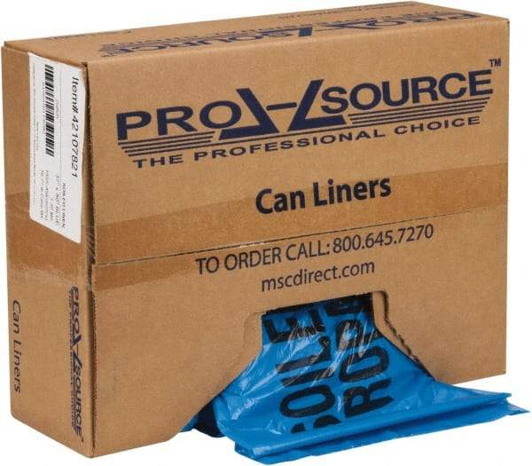 PRO-SOURCE - 45 Gal Capacity, Blue, Hazardous Waste Bag - 1.3 mil Thick x 37" Wide x 50" High, Roll - Top Tool & Supply