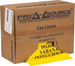 PRO-SOURCE - 45 Gal Capacity, Yellow, Hazardous Waste Bag - 1.3 mil Thick x 40" Wide x 47" High, Roll - Top Tool & Supply