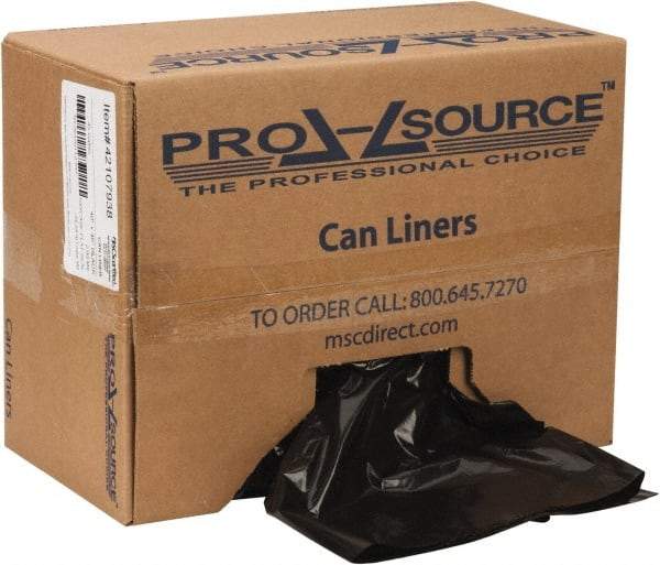 PRO-SOURCE - 2 mil Thick, Heavy-Duty Trash Bags - Linear Low-Density Polyethylene (LLDPE), Flat Pack Dispenser, 40" Wide x 46" High, Black - Top Tool & Supply