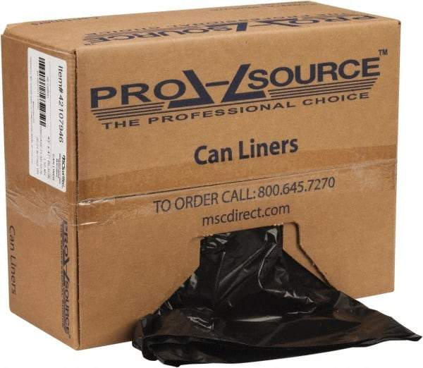 PRO-SOURCE - 1.5 mil Thick, Heavy-Duty Trash Bags - Linear Low-Density Polyethylene (LLDPE), Flat Pack Dispenser, 43" Wide x 47" High, Black - Top Tool & Supply