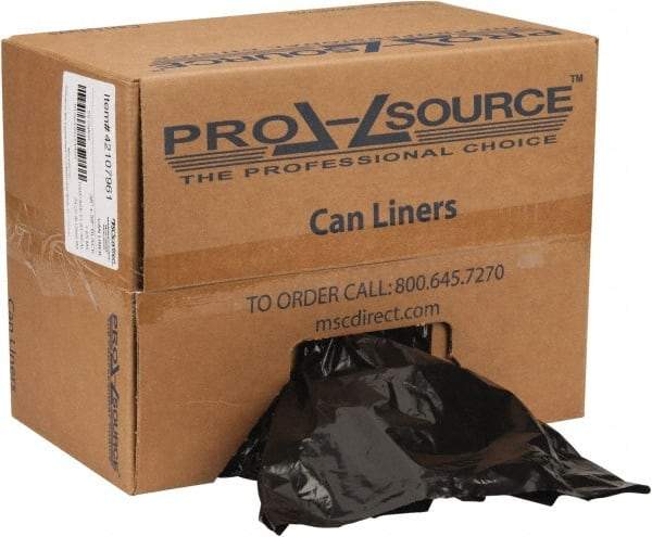 PRO-SOURCE - 1.65 mil Thick, Heavy-Duty Trash Bags - Linear Low-Density Polyethylene (LLDPE), Flat Pack Dispenser, 38" Wide x 58" High, Black - Top Tool & Supply